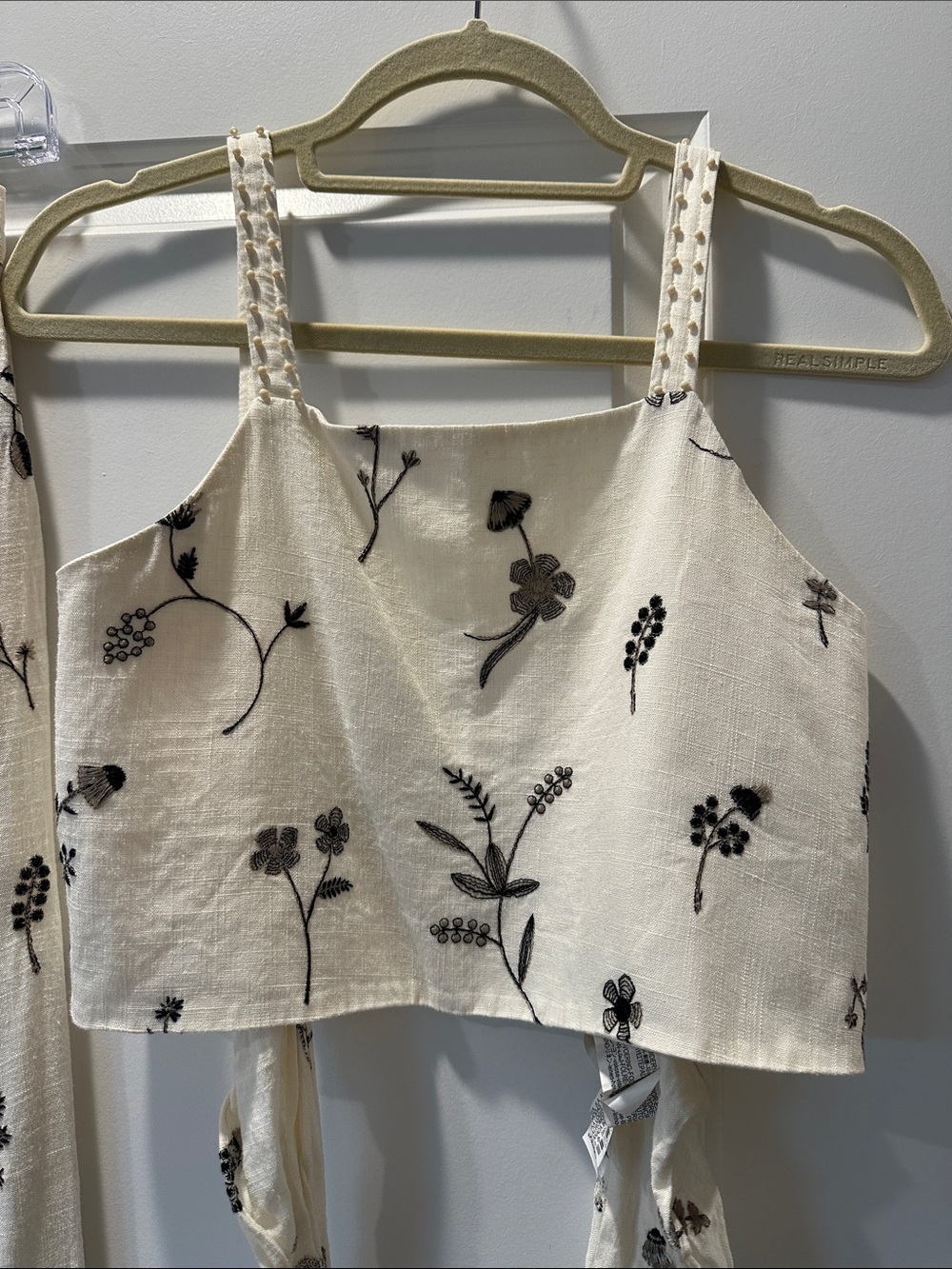 Matching Top & Skirt Set with Black Floral Embroidery - Picture 3 of 11